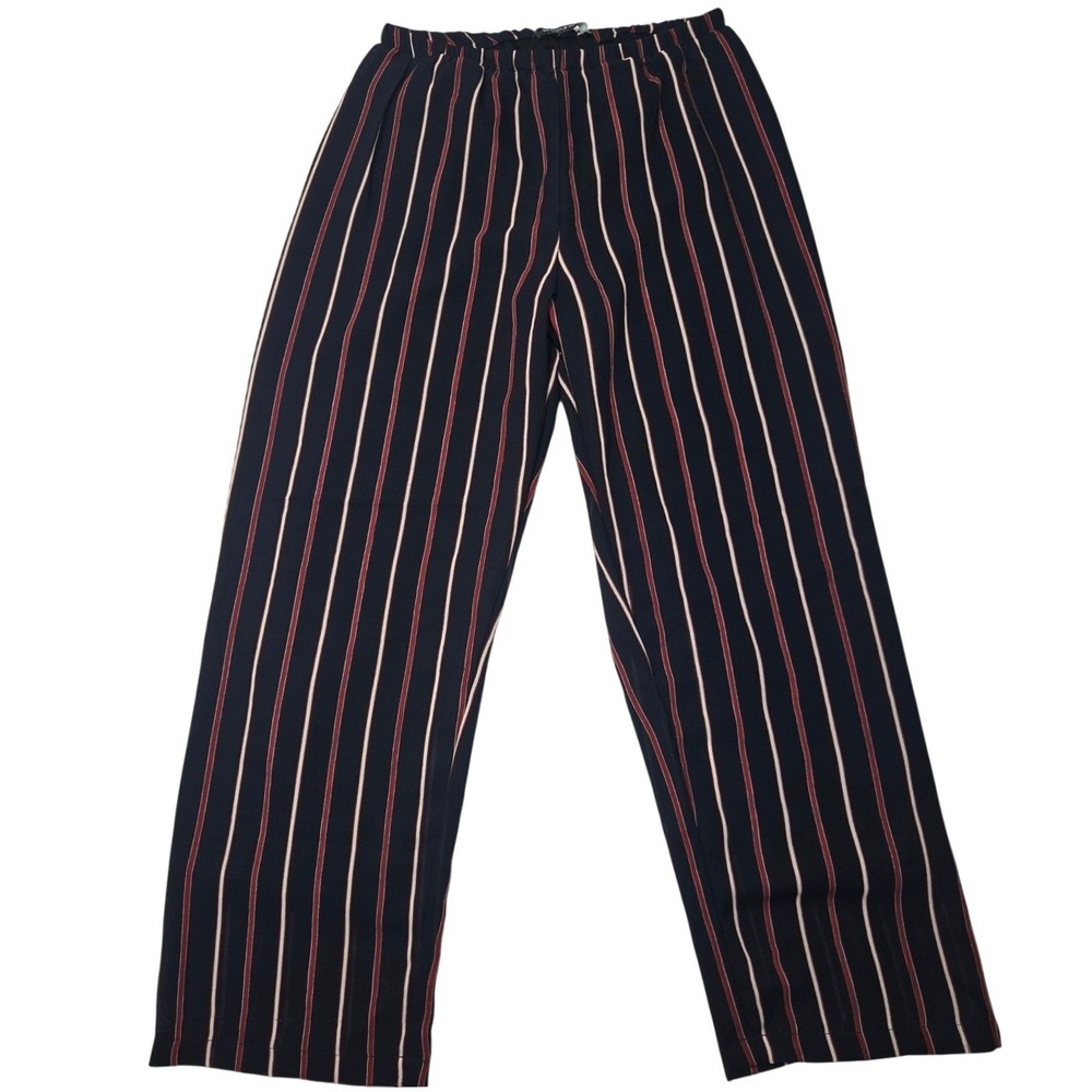 Brandy Melville Striped Pants Womens One Size Navy Red White Elastic Waist Beach
